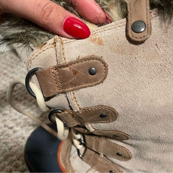Sorel Joan Of Arctic Tan Waterproof Lined Shearling Winter Boots- Size 7 - Picture 12 of 12